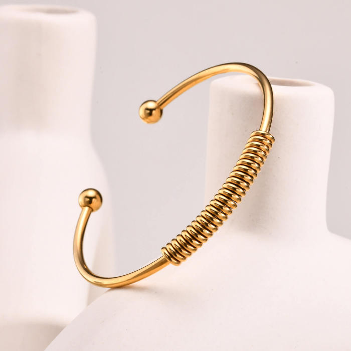 Wholesale Stainless Steel Spring Open Bangle