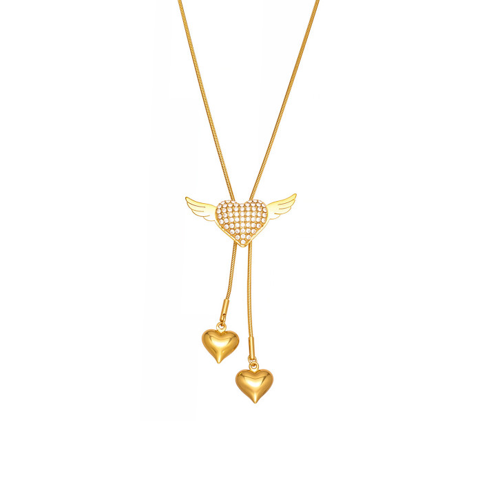 Wholesale Stainless Steel Angel Wing Sweater Chain