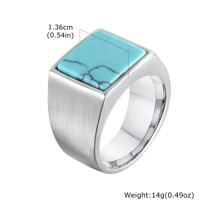 Wholesale Stainless Steel Mens Stone Signet Ring
