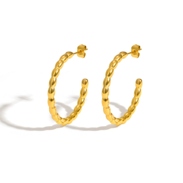 Wholesale Stainless Steel Rice Bead Earrings