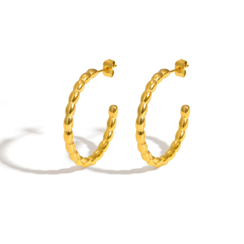 Wholesale Stainless Steel Rice Bead Earrings
