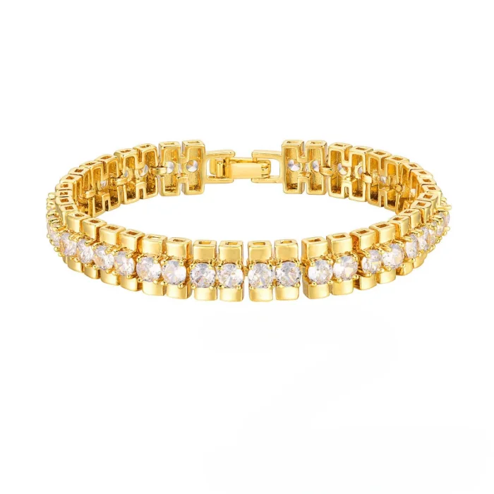 Wholesale Copper Zirconia Golden Bracelet
