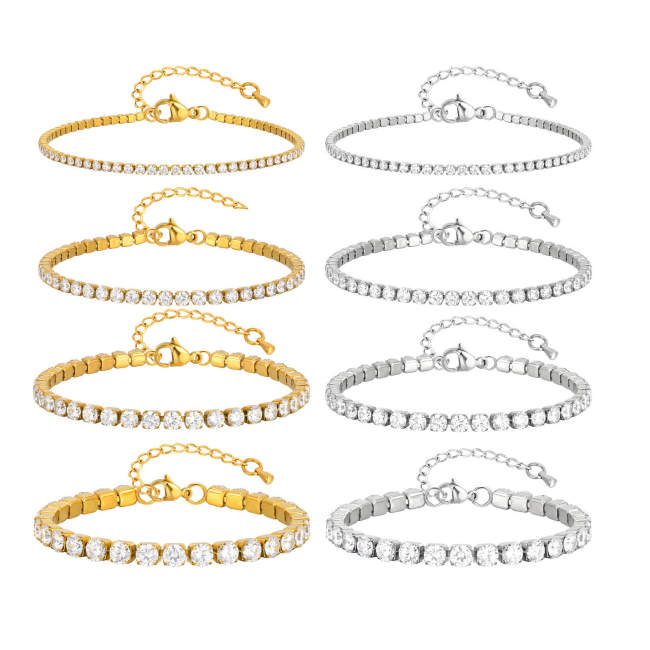 Wholesale Stainless Steel Diamond Tennis Bracelet Anklet