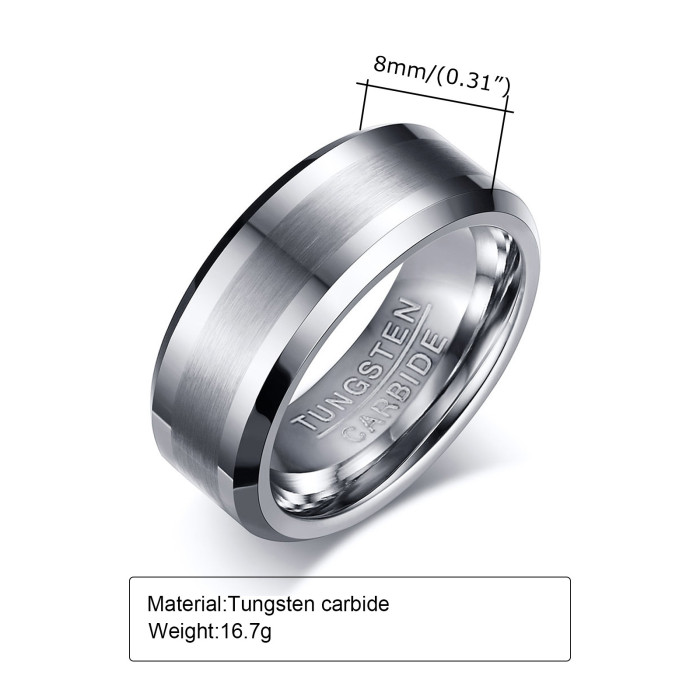 Wholesale Tungsten Men's Black Ring