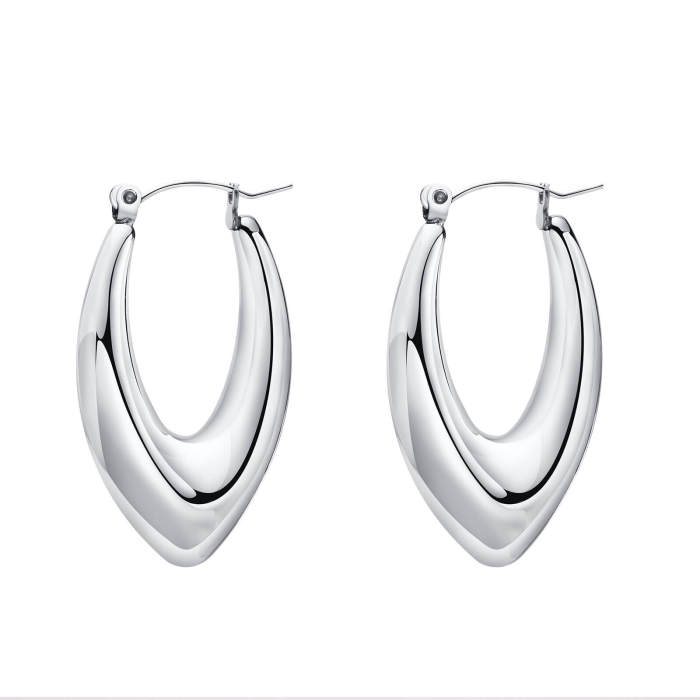 Wholesale Stainless Steel Hollow Hoop Earrings