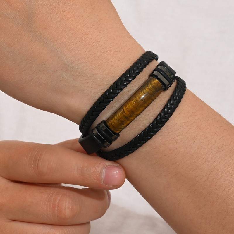 Wholesale Men's Triple Layer Leather Bracelet