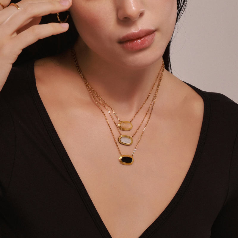 Wholesale Stainless Steel Onyx Necklace