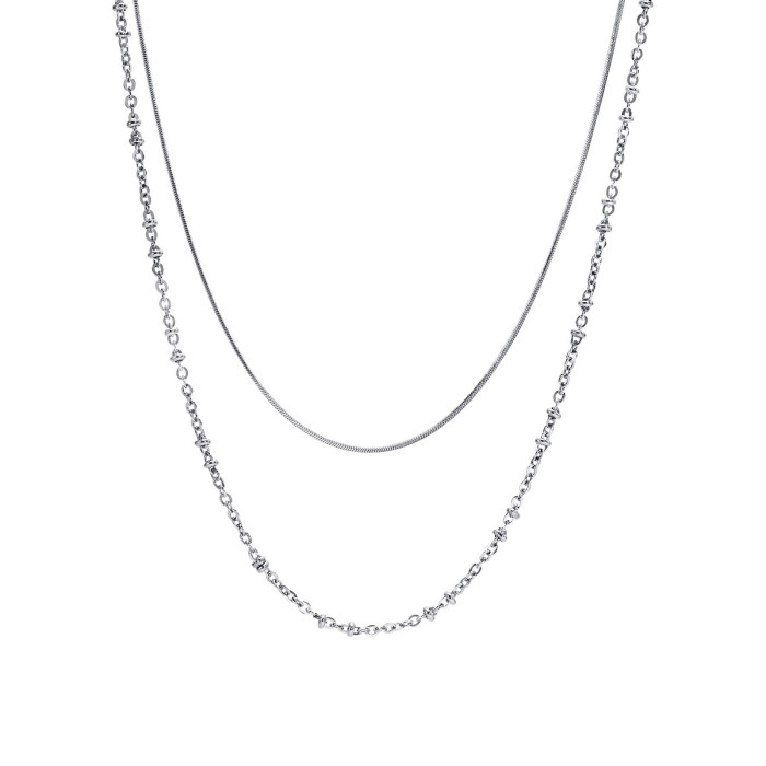 Wholesale Stainless Steel Double Layered Niche Necklace