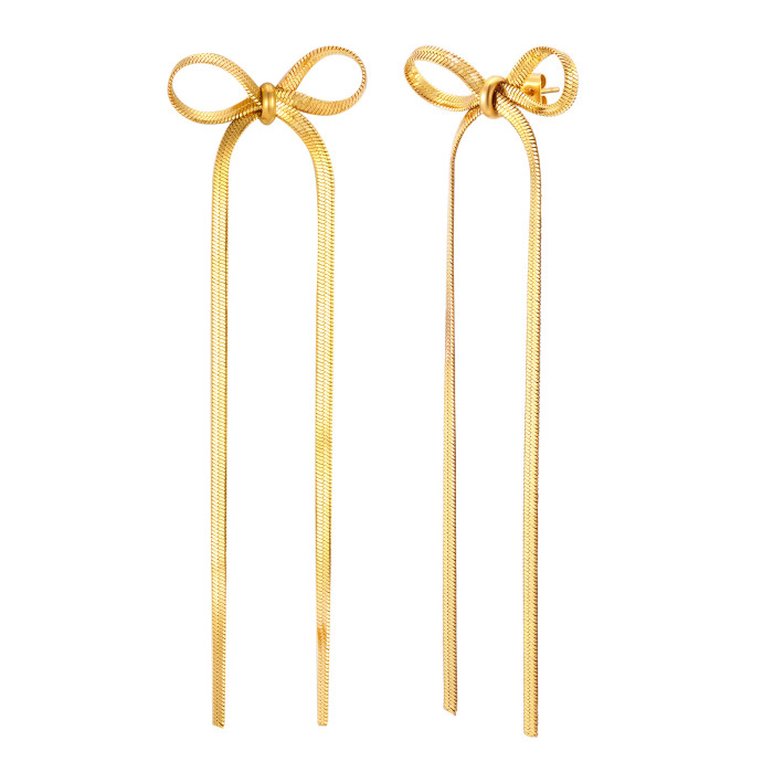 Wholesale Stainless Steel Ribbon Women's Earrings
