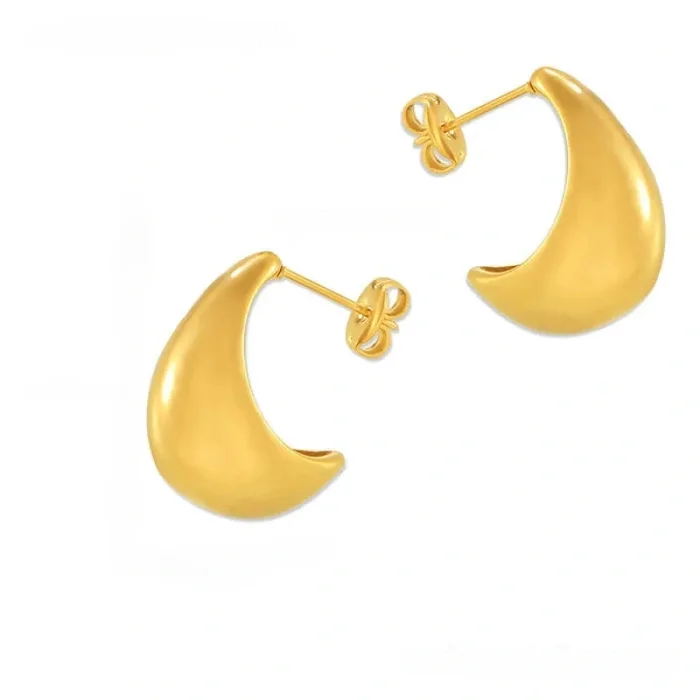 Wholesale Stainless Steel Crescent Hollow Earrings
