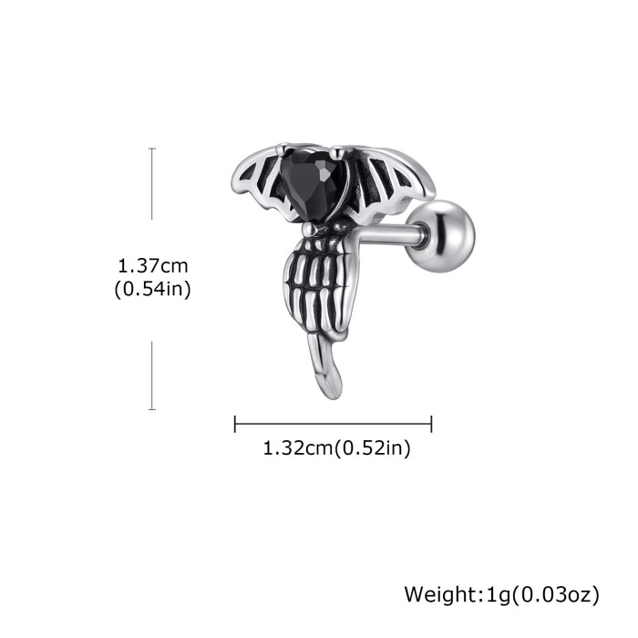 Stainless Steel Bat Wing Stud Earrings Wholesale