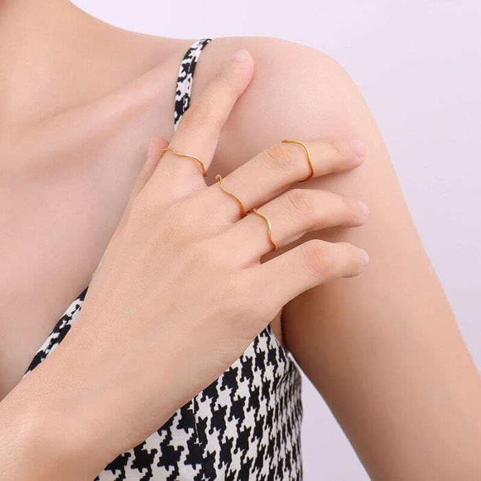 Wholesale Stainless Steel Thin Wave Ring