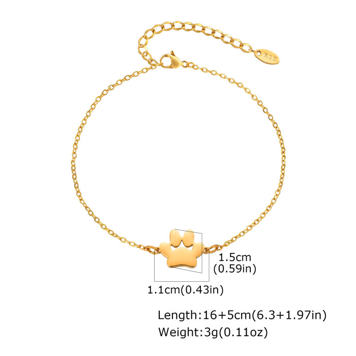 Wholesale Stainless Steel Blank Cat Paw Bracelet