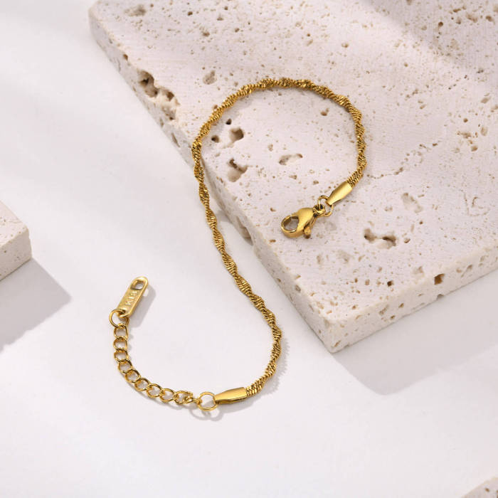 Wholesale Stainless Steel Twisted Chain Bracelets