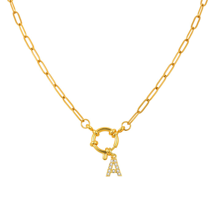 Wholesale Stainless Steel Copper Initial Necklace