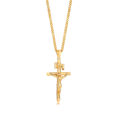 Wholesale Stainless Vintage INRI Jesus Cross Necklace