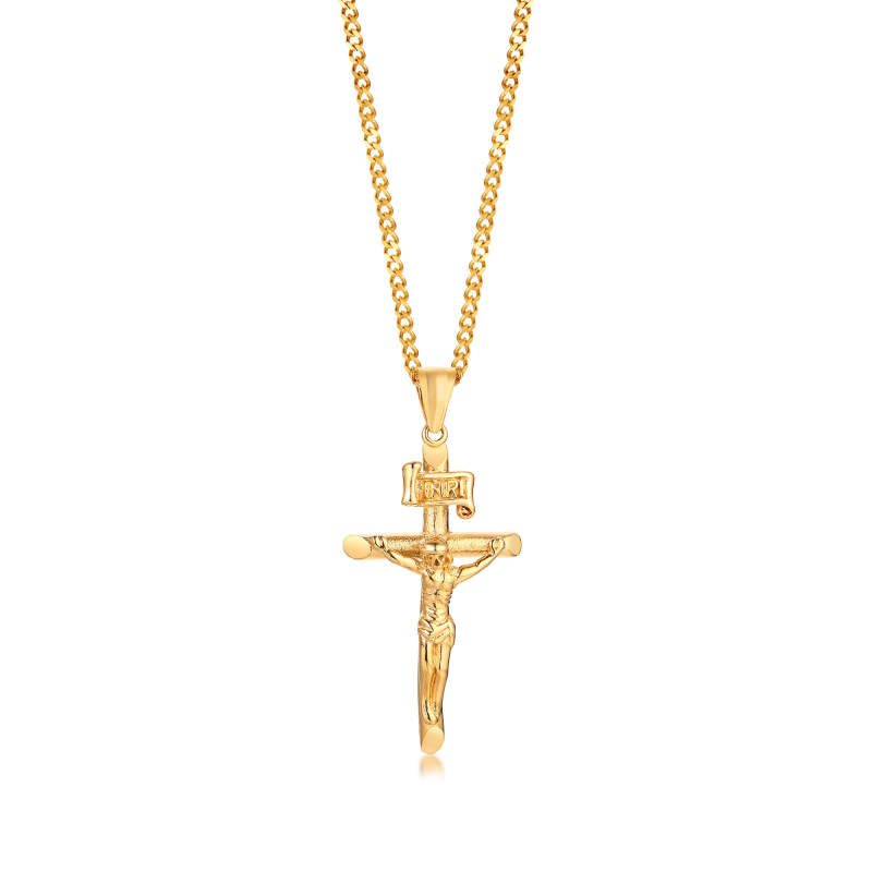 Wholesale Stainless Vintage INRI Jesus Cross Necklace