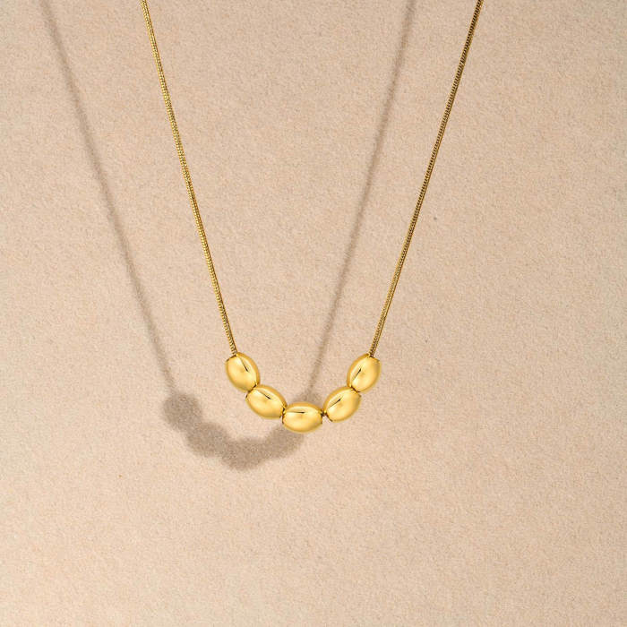 Wholesale Stainless Steel Beads Snake Chain Necklace