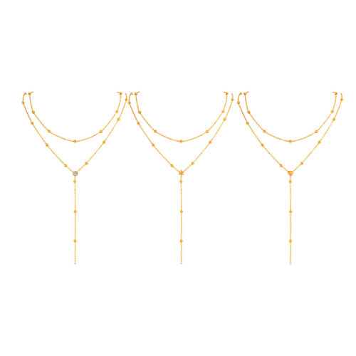 Wholesale Stainless Steel Double Layers Y Necklace