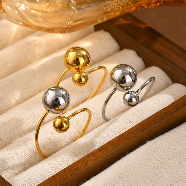 Wholesale Stainless Steel Women Elegant Staggered Ring