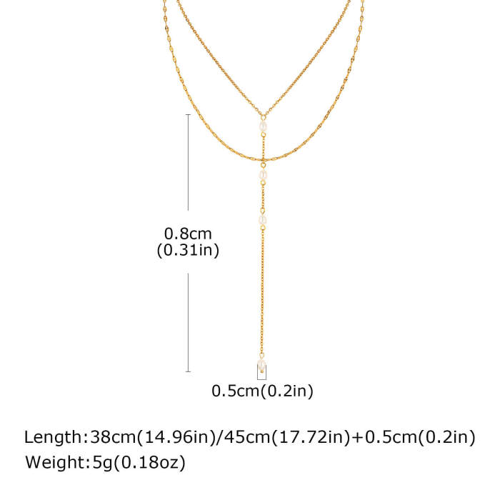 Wholesale Stainless Steel Fashion Layered Y Necklace