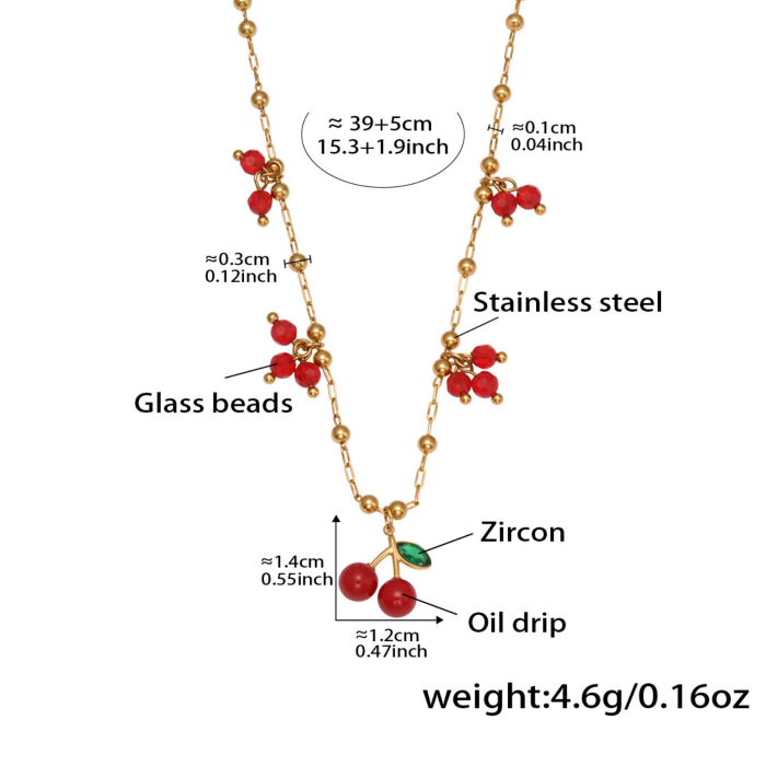 Wholesale Stainless Steel Cherry charm bracelet