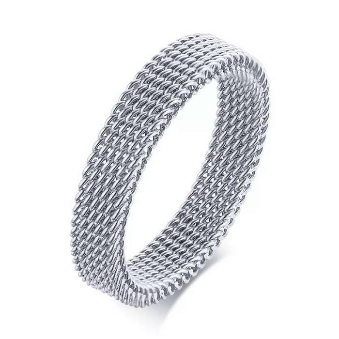 Wholesale Stainless Steel Wedding Bands Mesh Couple Rings