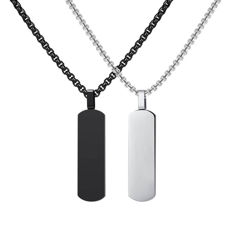Wholesale Stainless Steel Engravable Rectangular Bar Pendant