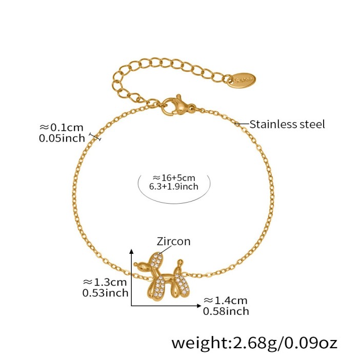 Wholesale Stainless Steel Cute Balloon Dog Jewelry Set