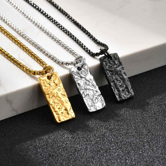 Wholesale Stainless Steel Pleated Textured Pendant