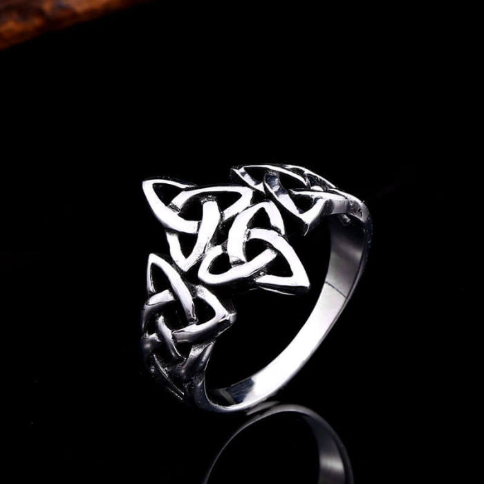 Wholesale Stainless Steel Triquetra and Celtic Knot Ring