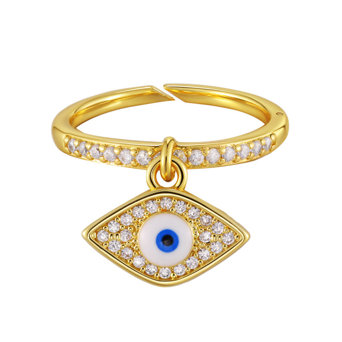 Wholesale Copper Evil Eye Charm Ring
