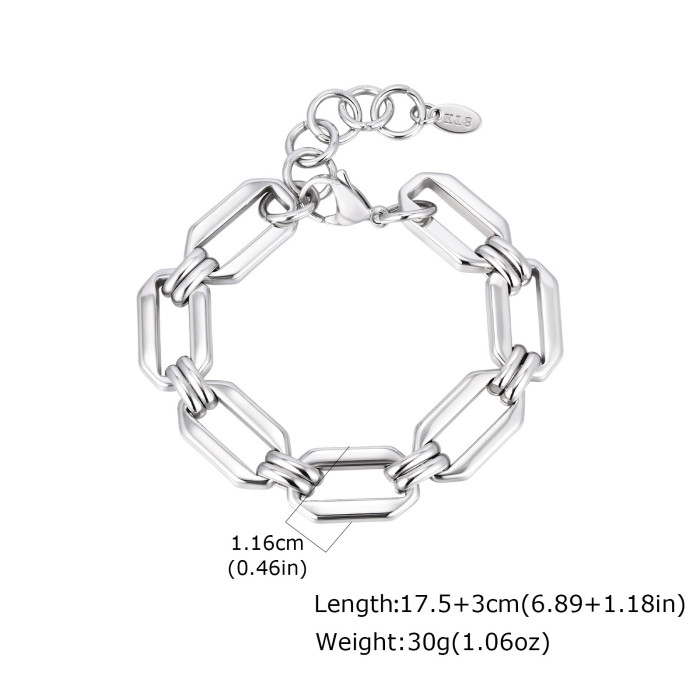 Wholesale Stainless Steel Geometric Link Bracelet