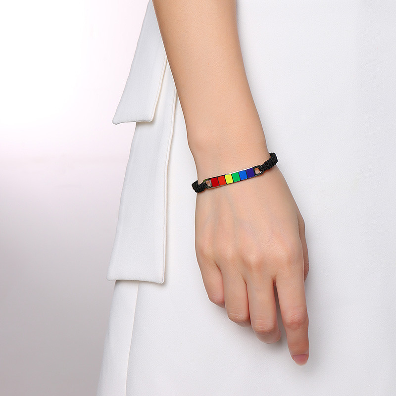 Wholesale Stainless Steel Pride Gay Weave Bracelet