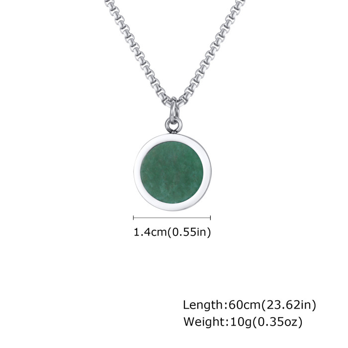 Wholesale Stainless Steel Simple Coin Pendant with Enamel