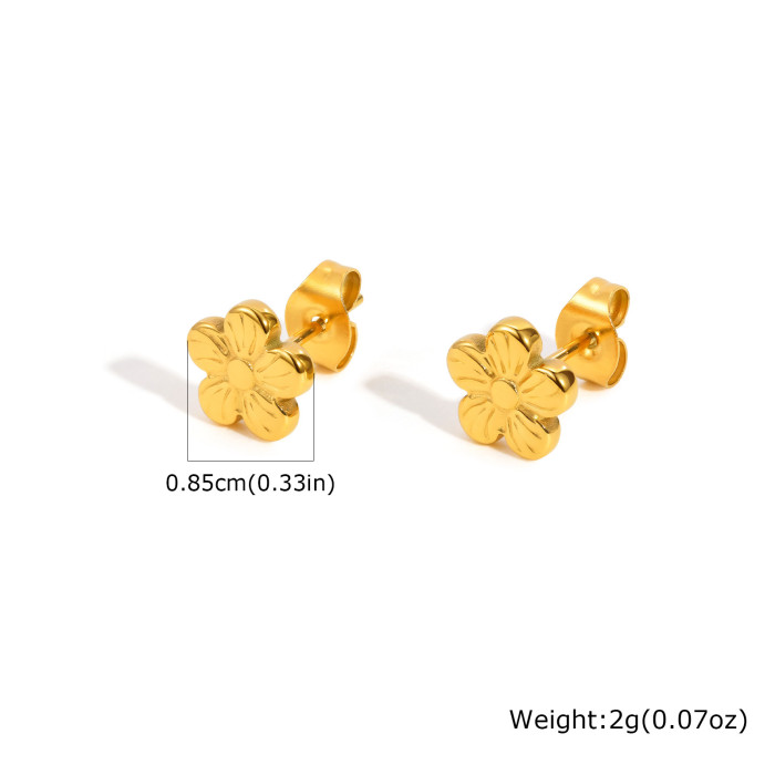 Wholesale Mini Stainless Steel Flower Earrings