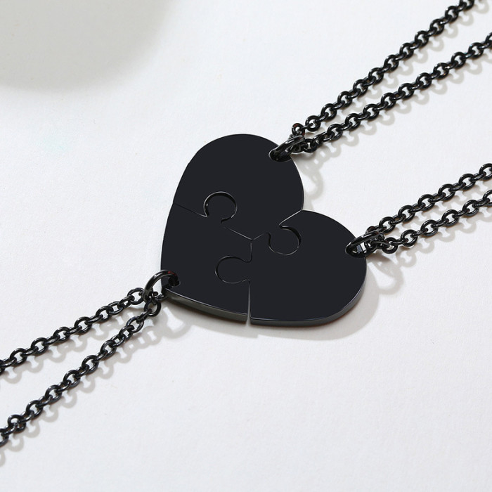 Wholesale Stainless Steel Puzzle Piece Necklace Best Friends
