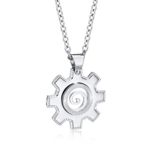 Wholesale Stainless Steel Men's Gear Necklace