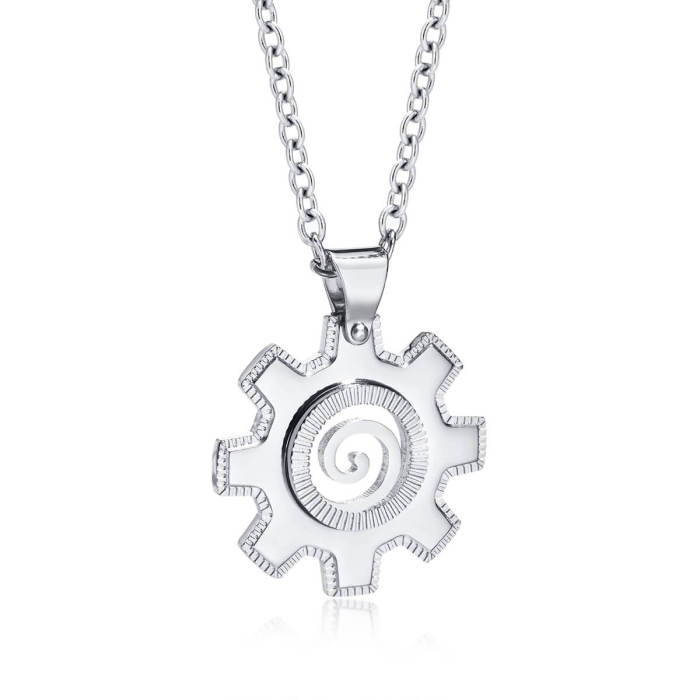 Wholesale Stainless Steel Men's Gear Necklace