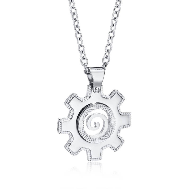 Wholesale Stainless Steel Men's Gear Necklace