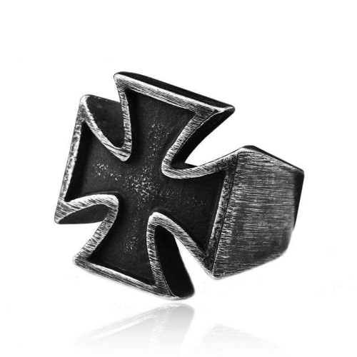 Wholesale Stainless Steel Black Cross Ring
