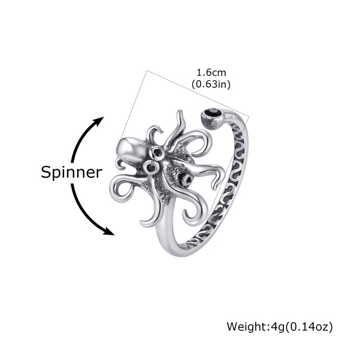 Wholesale Stainless Steel Gothic Octopus Ring