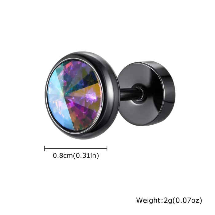 Wholesale Stainless Steel Zirconia Men's Earrings