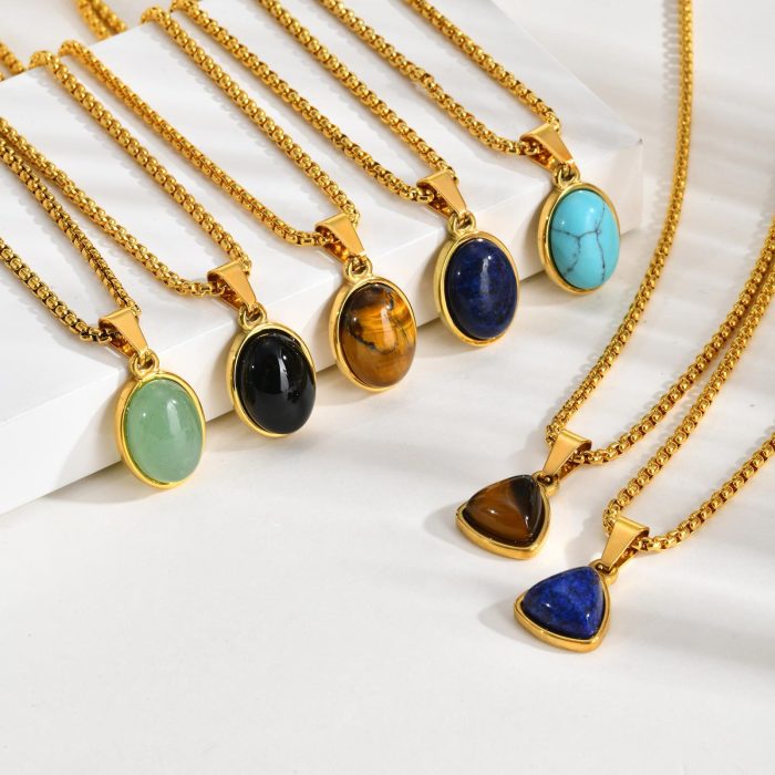 Wholesale Stainless Steel Natural Stone Pendant