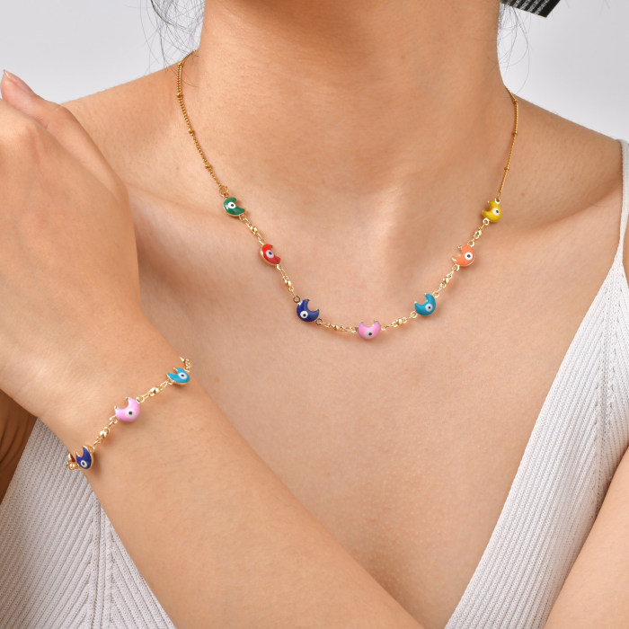 Wholesale Stainless Steel Evil Eye Jewelry Set