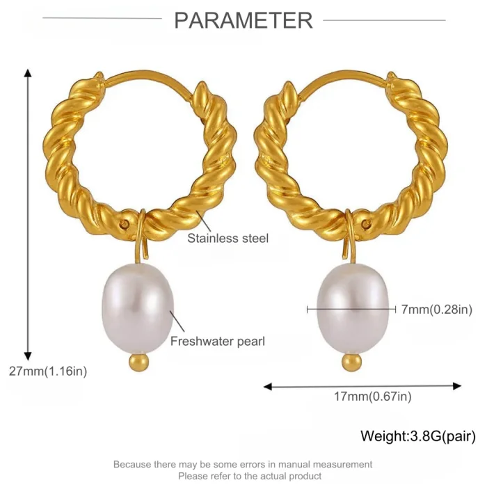 Wholesale Stainless Steel Hoop Earring with Pearl