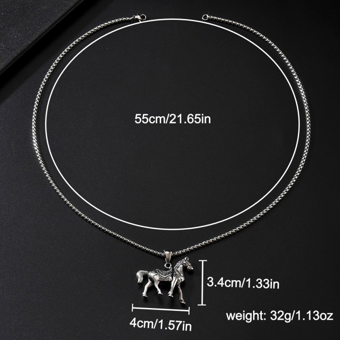 Wholesale Men's Stainless Steel Horse Pendant