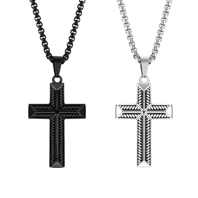 Wholesale Stainless Steel Rope Design Cross Pendant
