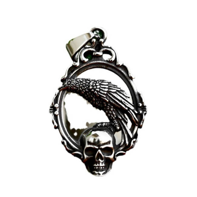 Wolesale Stainless Steel Magic Mirror Skull Pendant