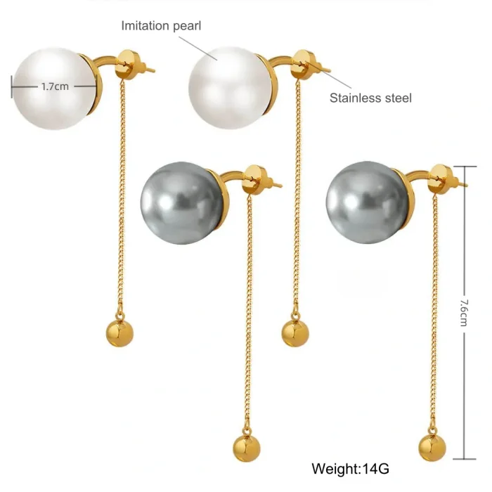 Wholesale Stainless Steel Pearl Earrings